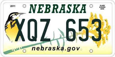 NE license plate XQZ653