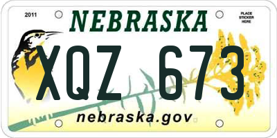 NE license plate XQZ673