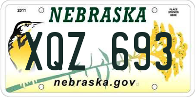 NE license plate XQZ693