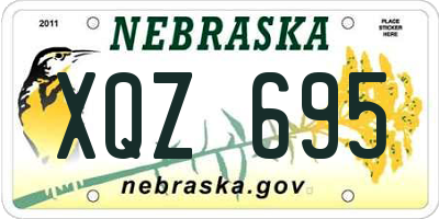 NE license plate XQZ695
