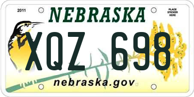 NE license plate XQZ698