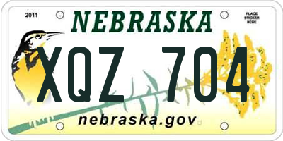 NE license plate XQZ704