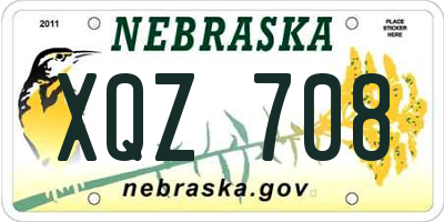 NE license plate XQZ708