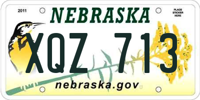 NE license plate XQZ713