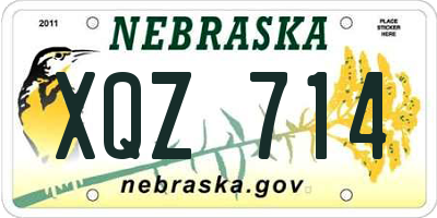 NE license plate XQZ714