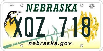NE license plate XQZ718