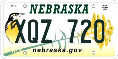 NE license plate XQZ720