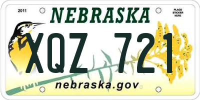 NE license plate XQZ721