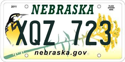 NE license plate XQZ723
