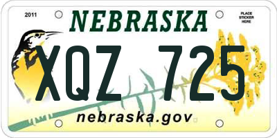 NE license plate XQZ725