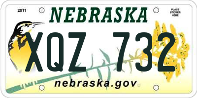 NE license plate XQZ732