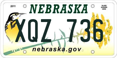 NE license plate XQZ736