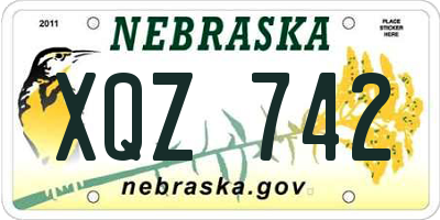 NE license plate XQZ742