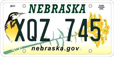 NE license plate XQZ745