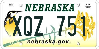 NE license plate XQZ751