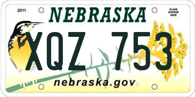 NE license plate XQZ753