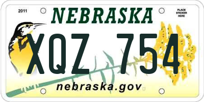 NE license plate XQZ754