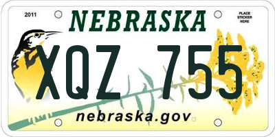 NE license plate XQZ755