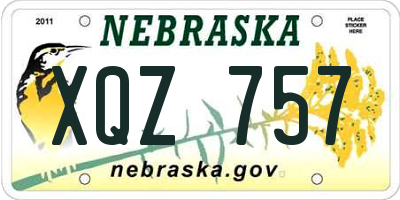 NE license plate XQZ757