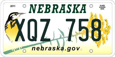 NE license plate XQZ758