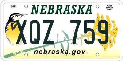 NE license plate XQZ759