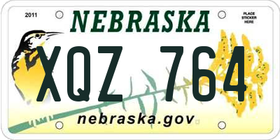 NE license plate XQZ764