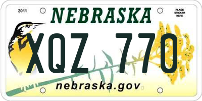 NE license plate XQZ770