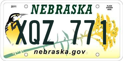 NE license plate XQZ771