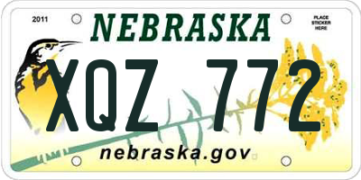 NE license plate XQZ772