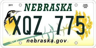 NE license plate XQZ775