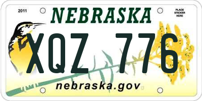NE license plate XQZ776