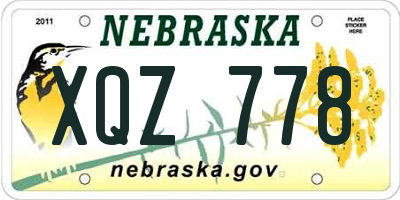 NE license plate XQZ778
