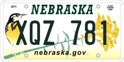 NE license plate XQZ781
