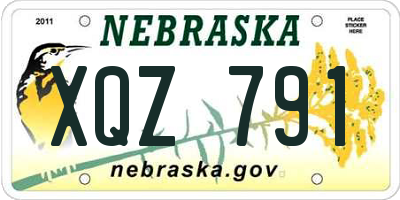 NE license plate XQZ791