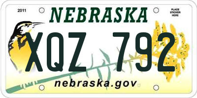 NE license plate XQZ792