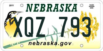NE license plate XQZ793