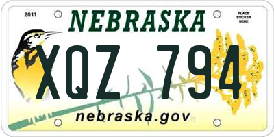 NE license plate XQZ794