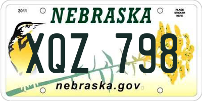 NE license plate XQZ798