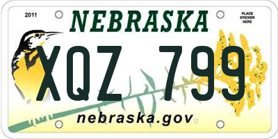 NE license plate XQZ799