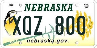 NE license plate XQZ800