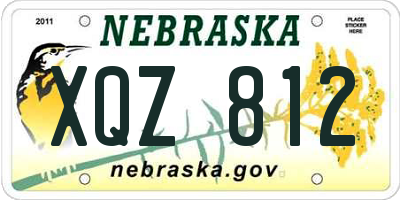 NE license plate XQZ812