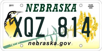 NE license plate XQZ814
