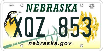 NE license plate XQZ853