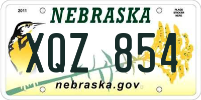 NE license plate XQZ854