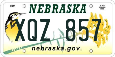 NE license plate XQZ857