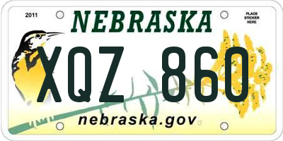 NE license plate XQZ860