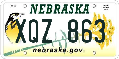 NE license plate XQZ863
