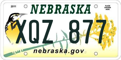 NE license plate XQZ877