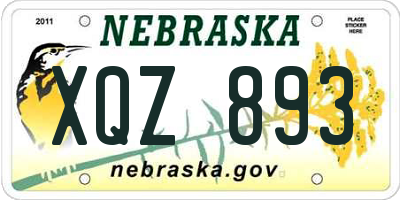 NE license plate XQZ893