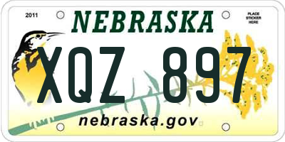 NE license plate XQZ897
